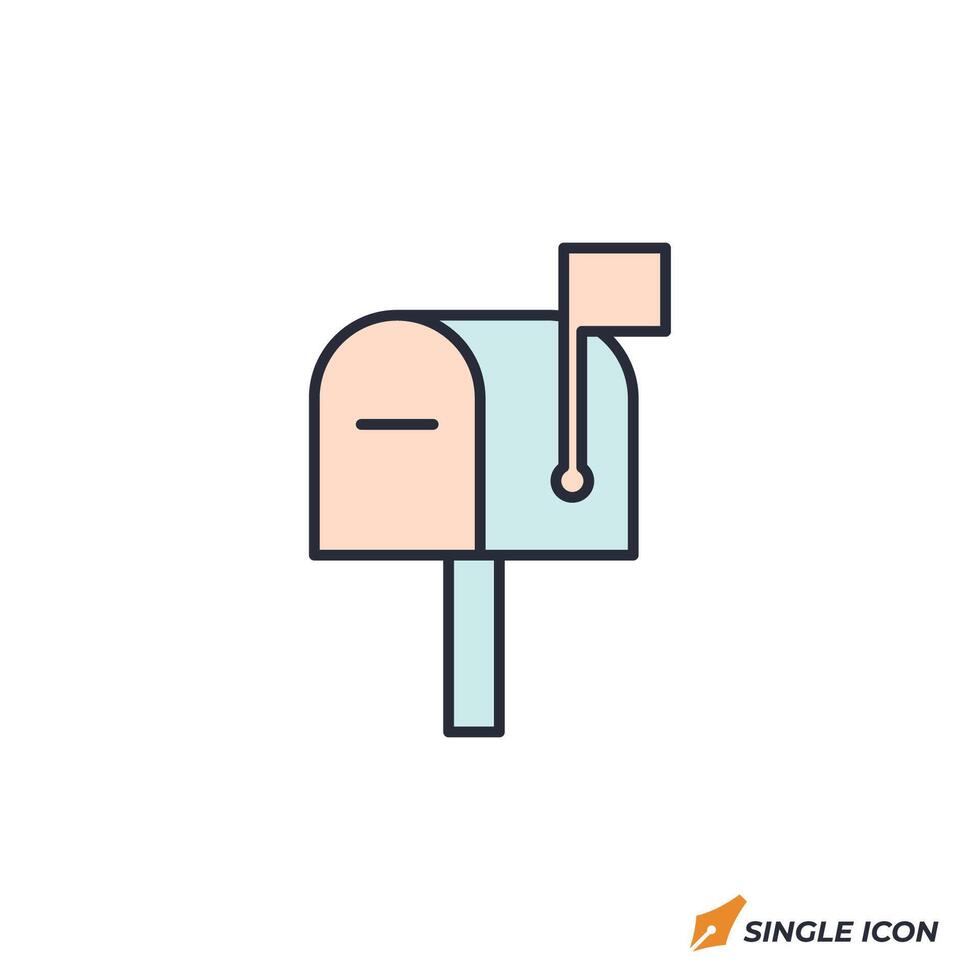Mailbox icon illustration. Mailbox symbol isolated on white background vector