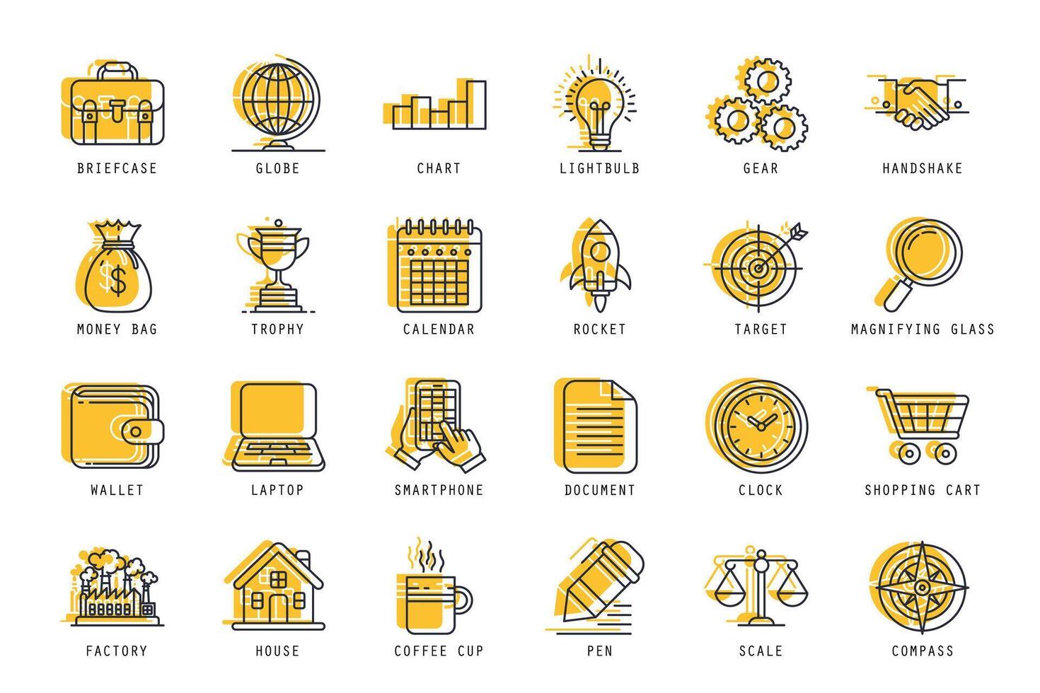 Set of bussiness people icons illustration. icons bundle isolated on white background. vector