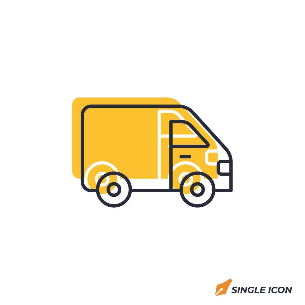 Delivery Van icon illustration. Delivery Van symbol isolated on white background. vector