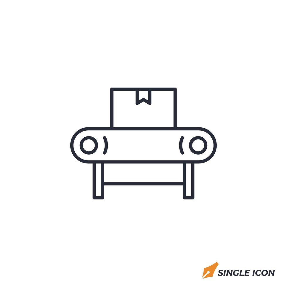 Conveyor Belt icon illustration. Conveyor Belt symbol isolated on white background. vector