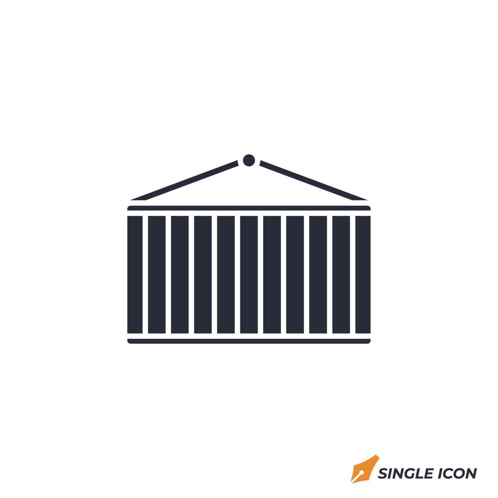 Shipping Container icon illustration. Shipping Container symbol isolated on white background vector