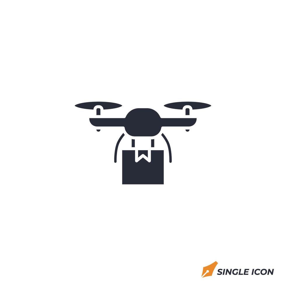 Drone Delivery icon illustration. Drone Delivery symbol isolated on white background. vector