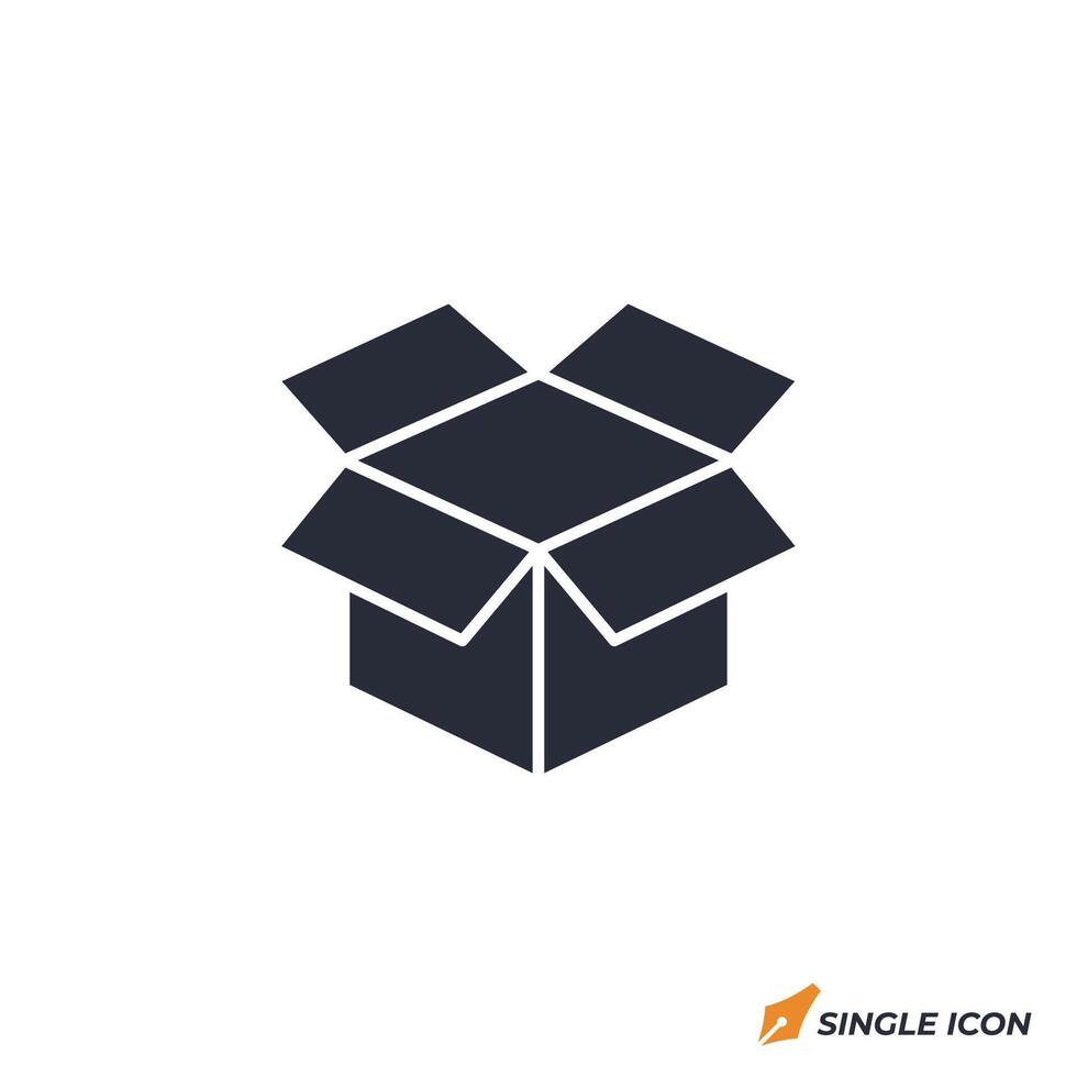 Open Package icon illustration. Open Package symbol isolated on white background vector
