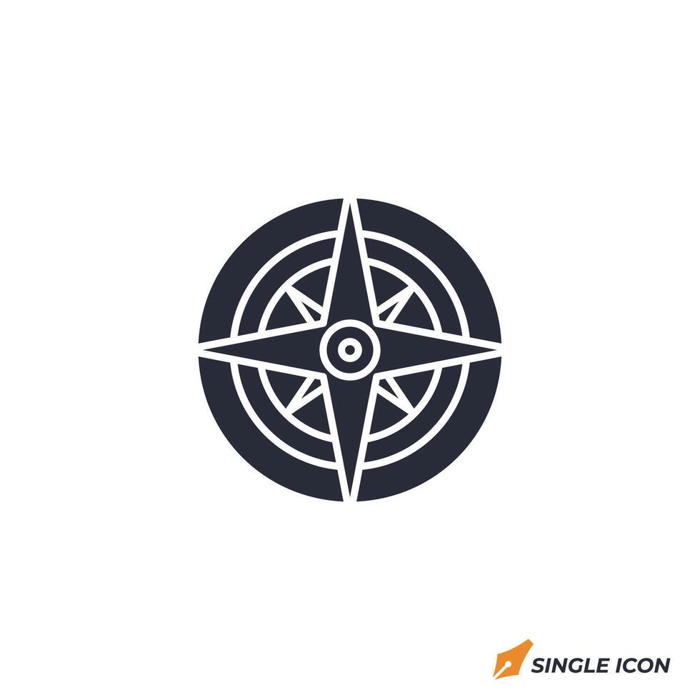 Compass icon illustration. Compass symbol isolated on white background. vector