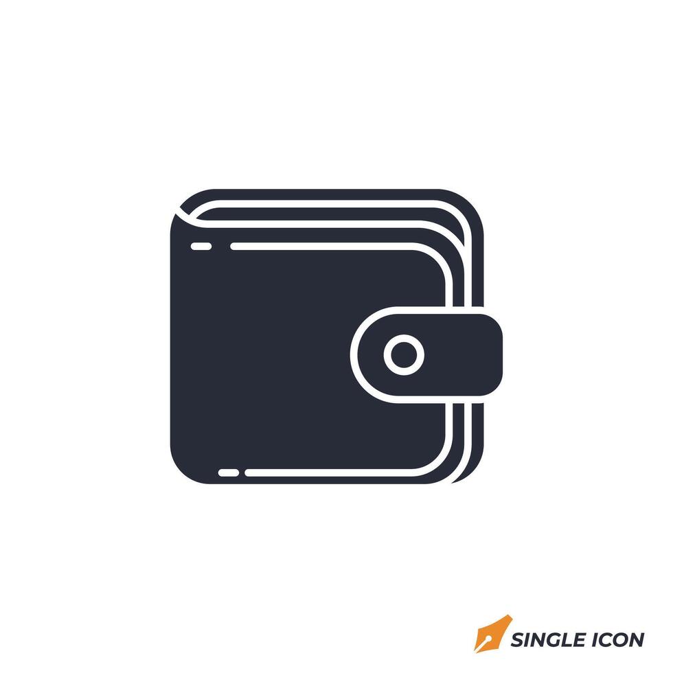 Wallet icon illustration. Wallet symbol isolated on white background. vector