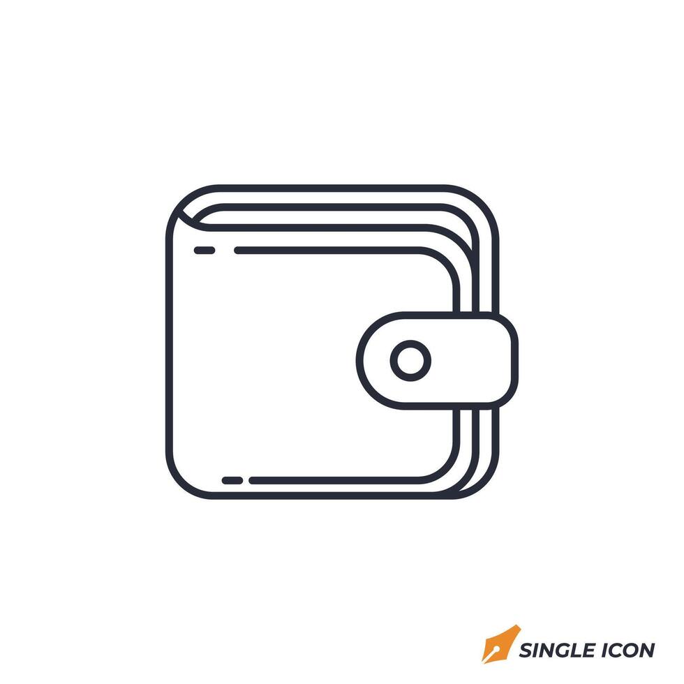 Wallet icon illustration. Wallet symbol isolated on white background. vector