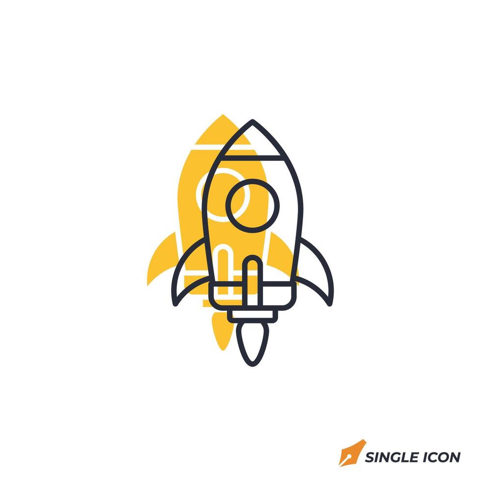 Rocket icon illustration. Rocket symbol isolated on white background. vector