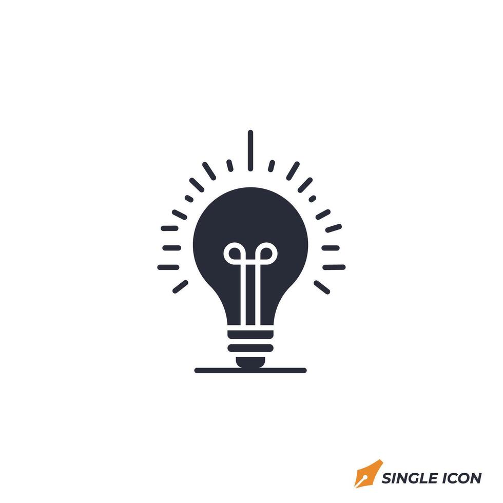 Lightbulb icon illustration. Lightbulb symbol isolated on white background. vector