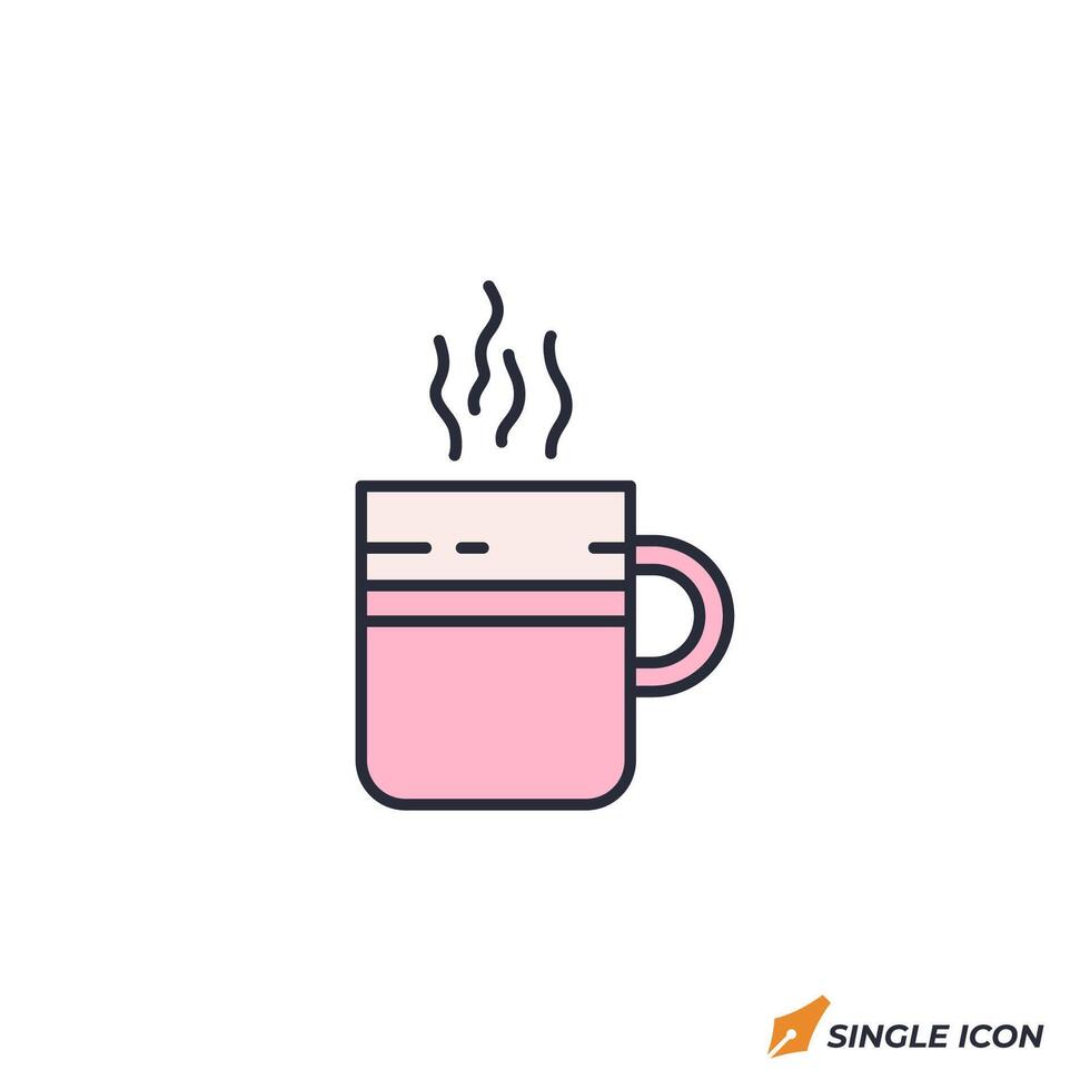 Coffee cup icon illustration. Coffee cup symbol isolated on white background. vector