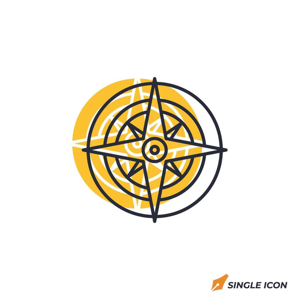 Compass icon illustration. Compass symbol isolated on white background. vector