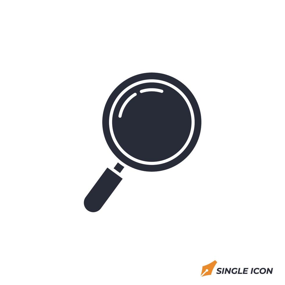 Magnifying glass icon illustration. Magnifying glass symbol isolated on white background. vector
