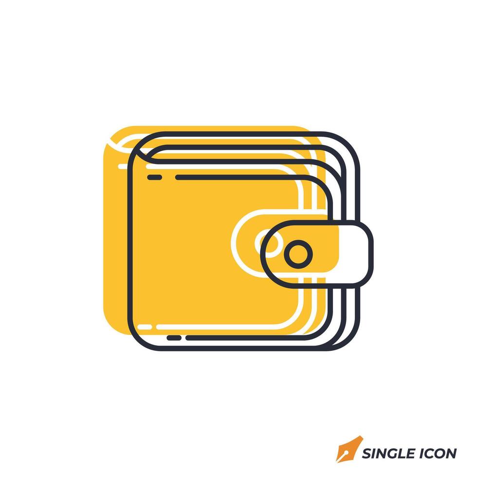 Wallet icon illustration. Wallet symbol isolated on white background. vector