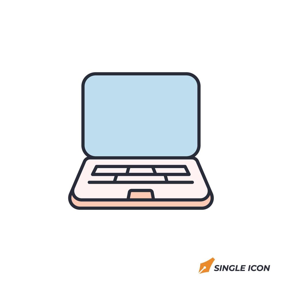 Laptop icon illustration. Laptop symbol isolated on white background. vector
