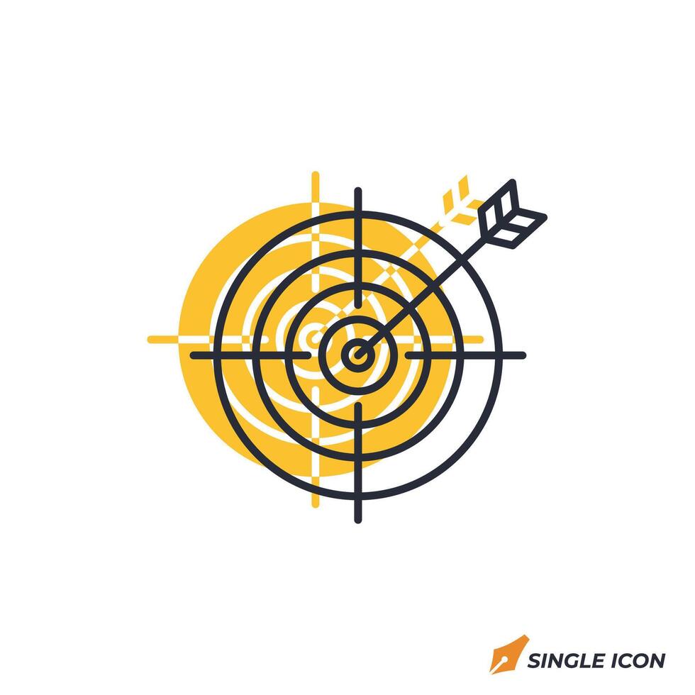 Target icon illustration. Target symbol isolated on white background. vector