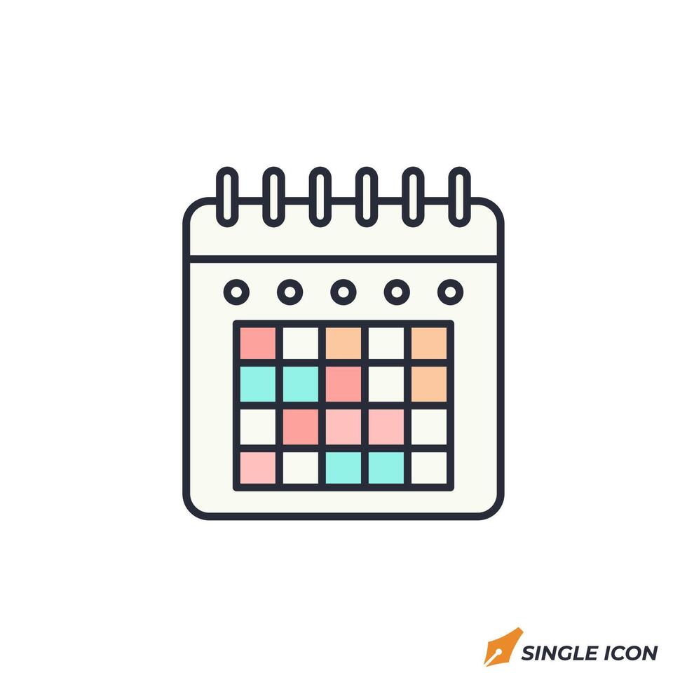 Calendar icon illustration. Calendar symbol isolated on white background. vector