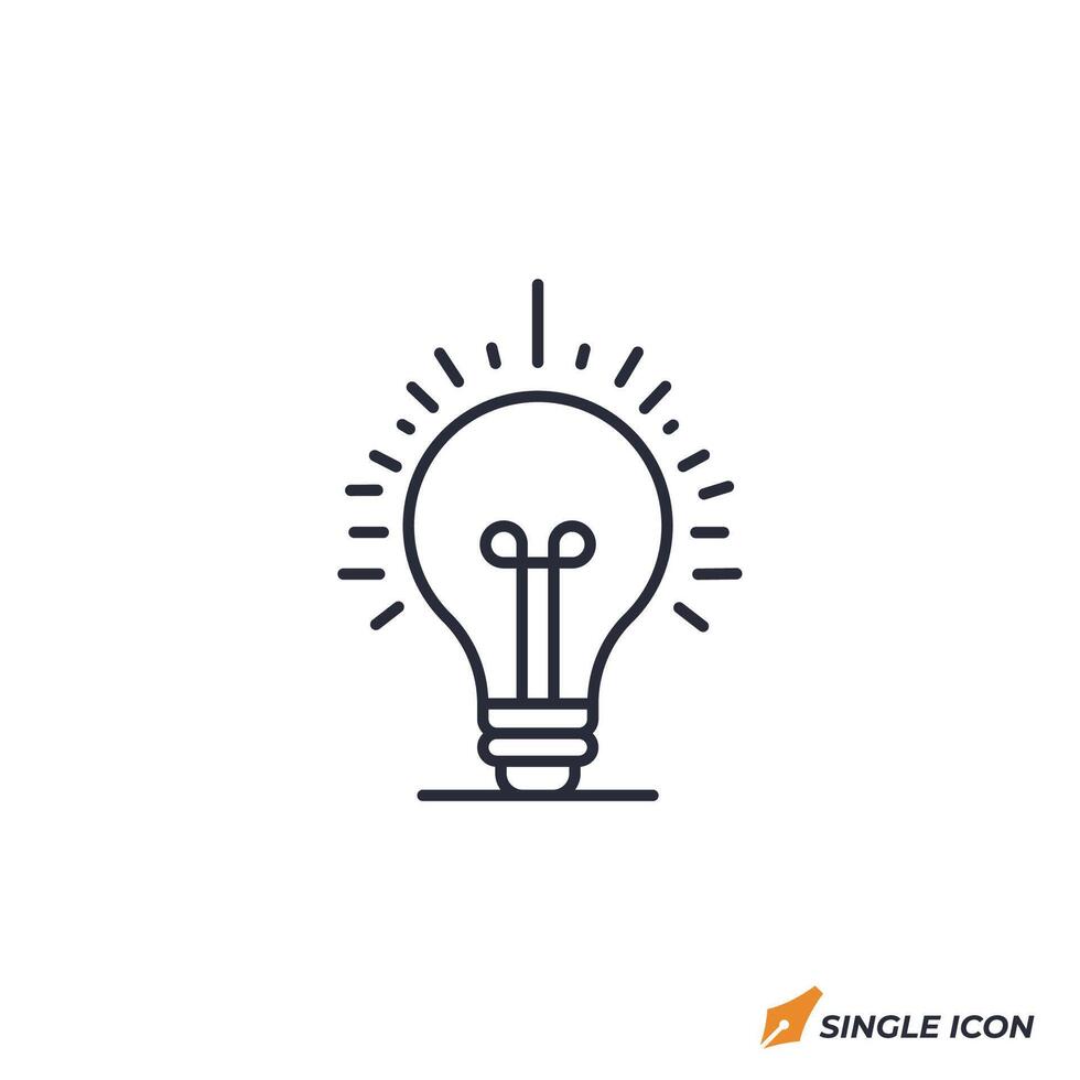 Lightbulb icon illustration. Lightbulb symbol isolated on white background. vector