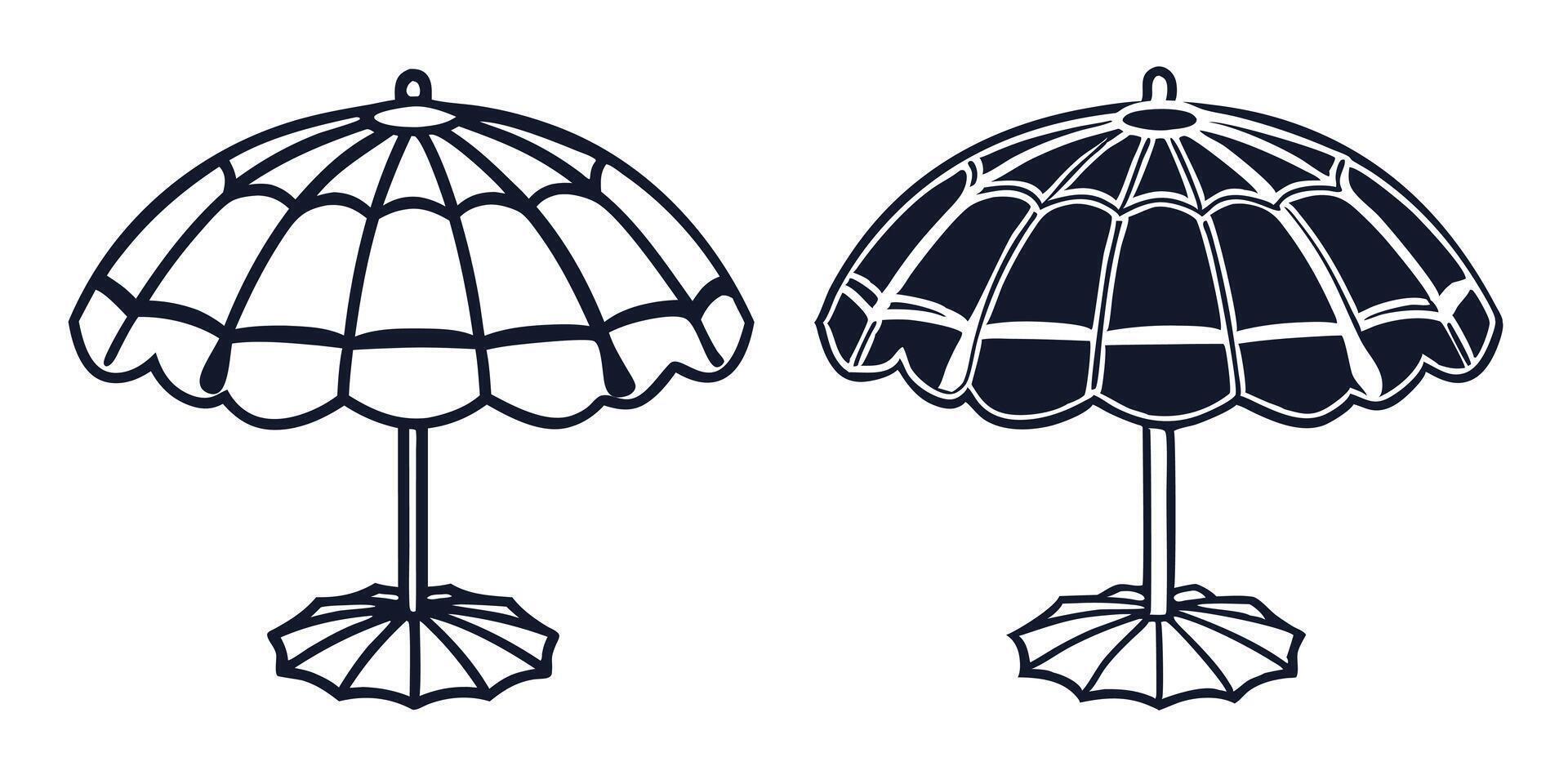 beach umbrella logo icon illustrations vector
