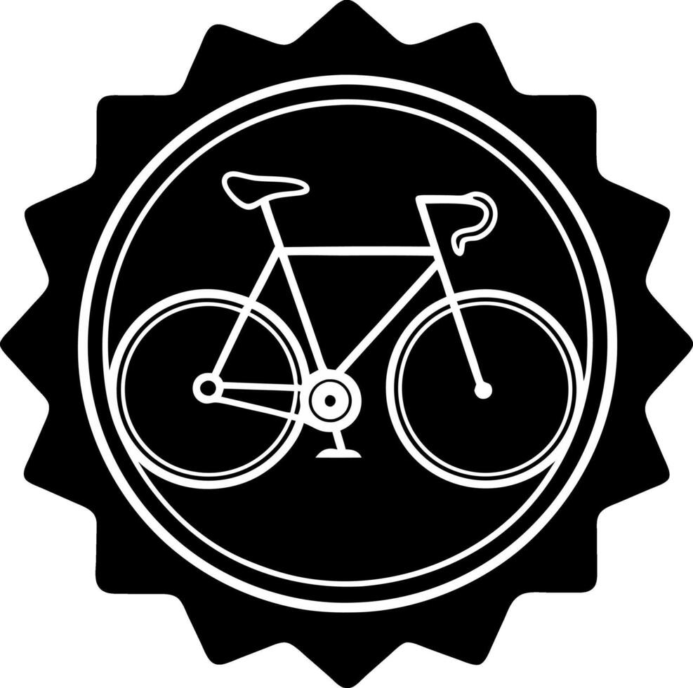 a black and white logo of a bicycle vector