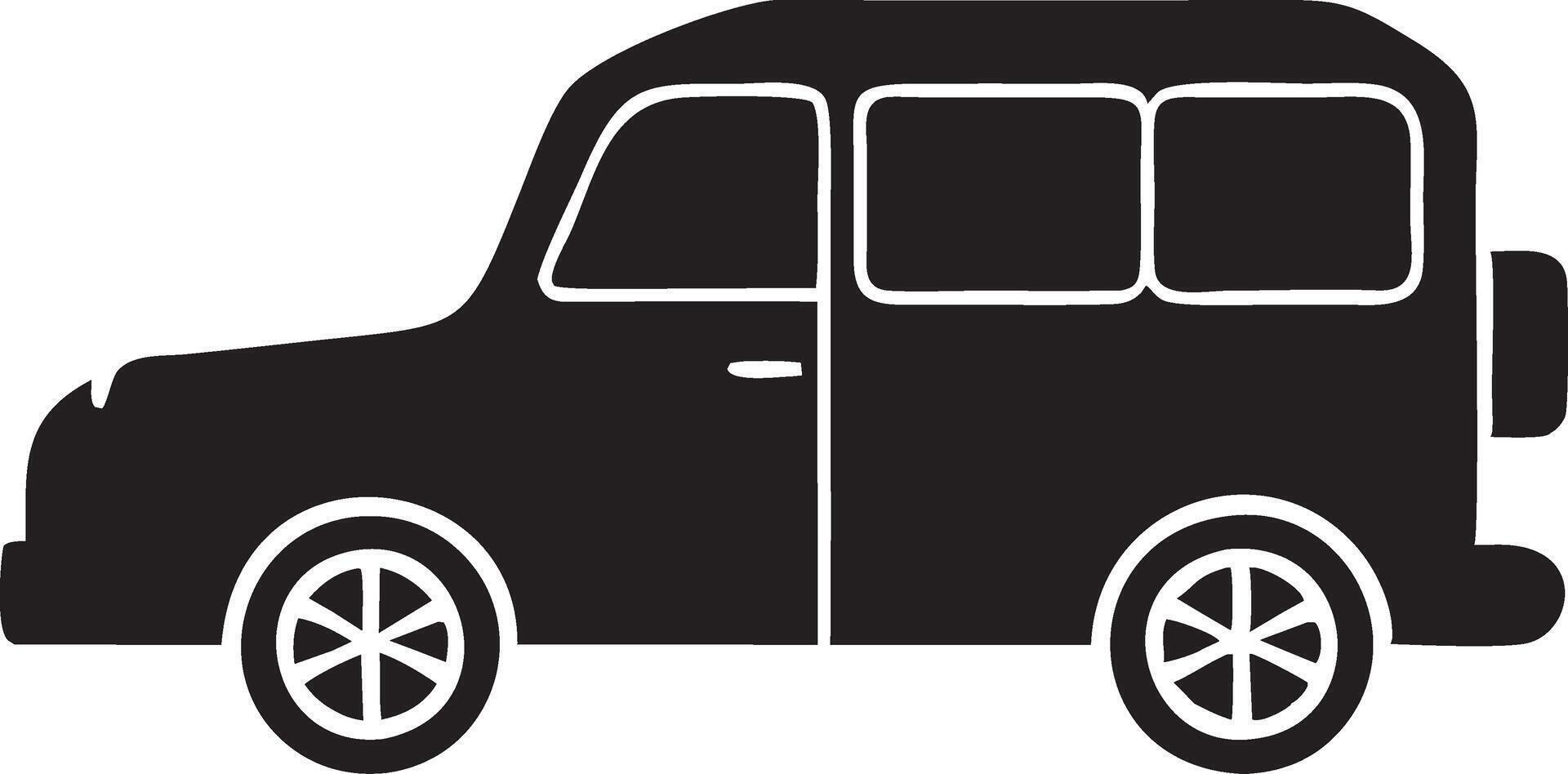 a black and white van icon on a white background Silhouette design vector