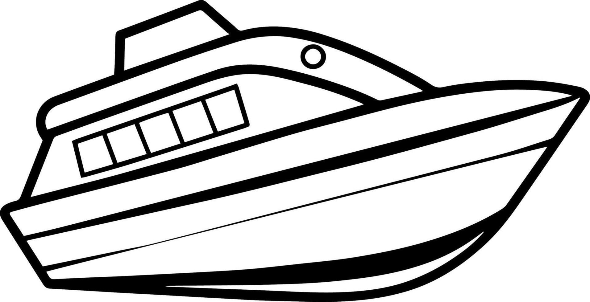 Logo icon a boat is shown in black and white vector