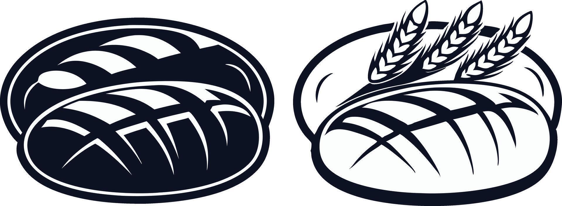 two different types of bread icons vector
