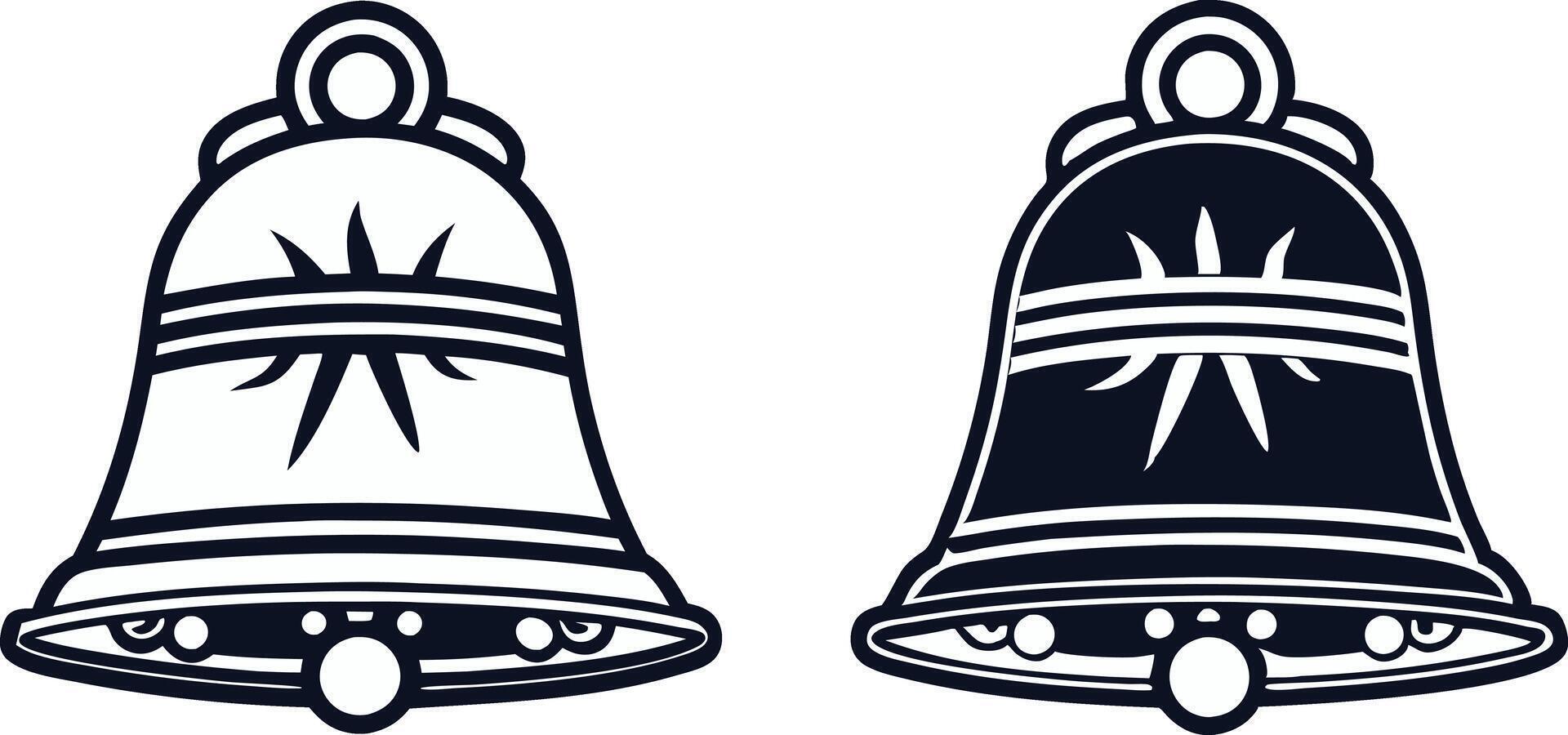 two bell icons on a white background vector