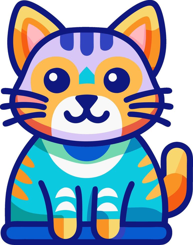 cat logo icon t-shirt design website and app icon Print design illustration vector