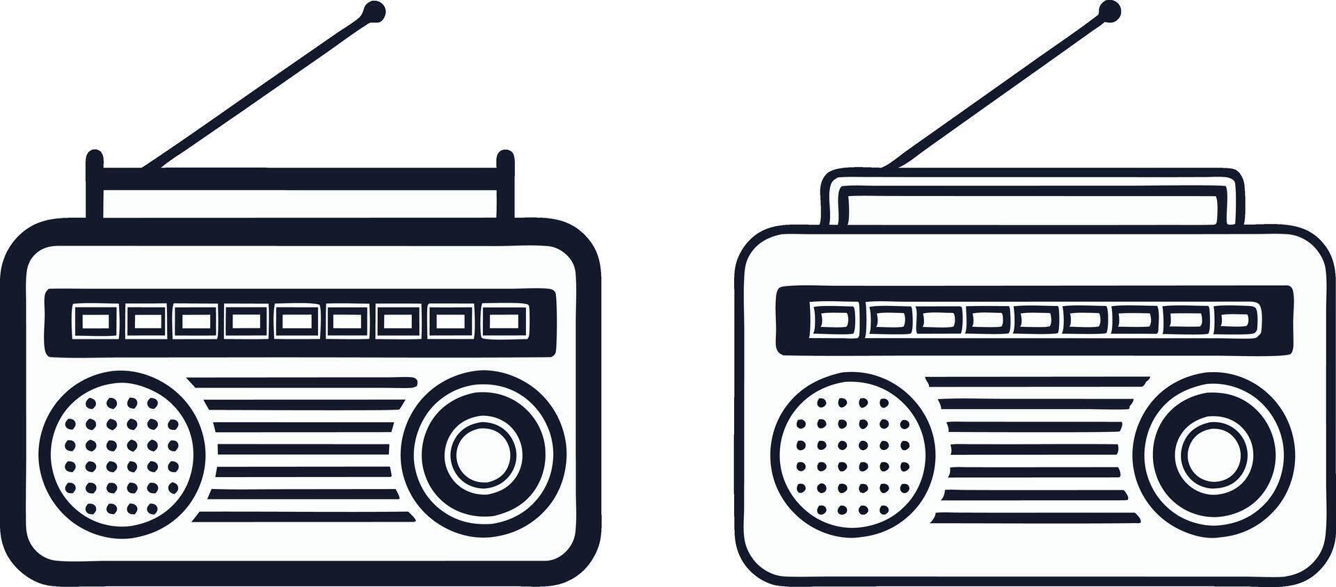 two radio icons on a white background vector