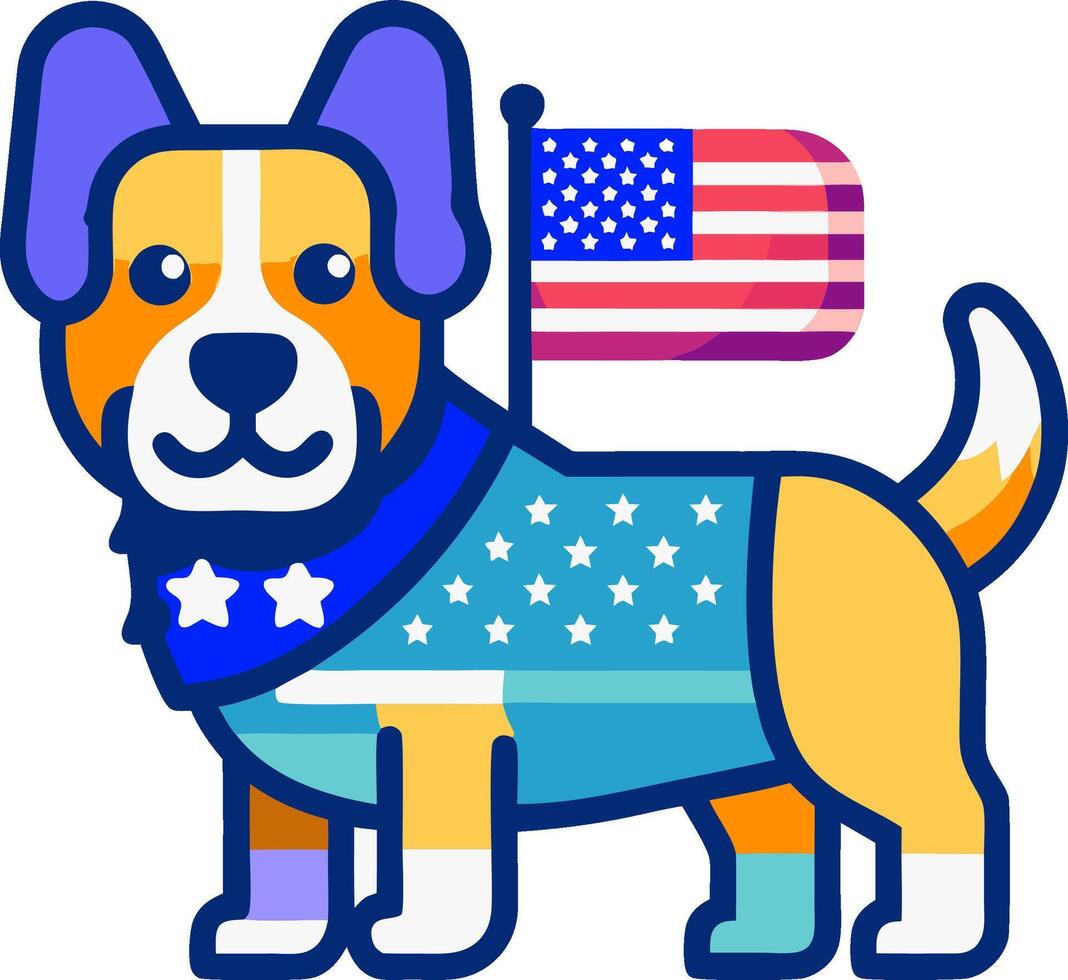 USA style dog logo icon t-shirt design website and app icon Print design illustration vector