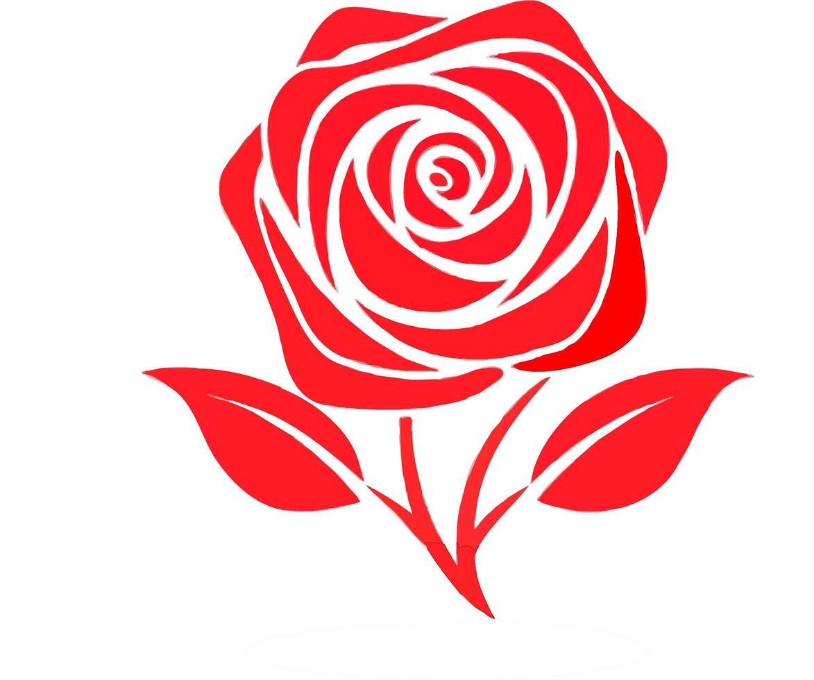 a red rose is shown in a white background vector