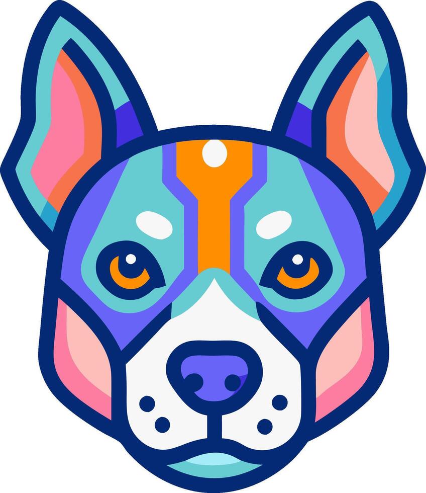 USA style dog logo icon t-shirt design website and app icon Print design illustration vector