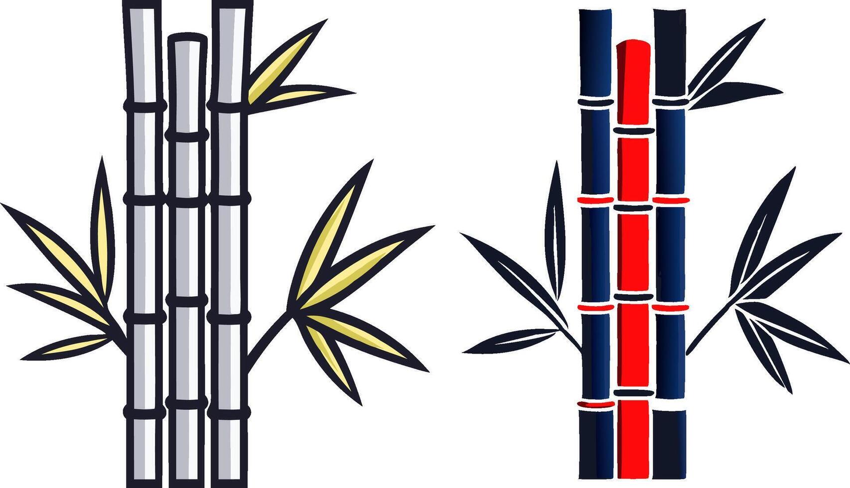 two bamboo tree icons on a white background vector