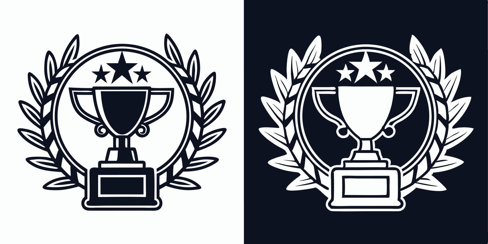 two same logos for the winner of a competition vector
