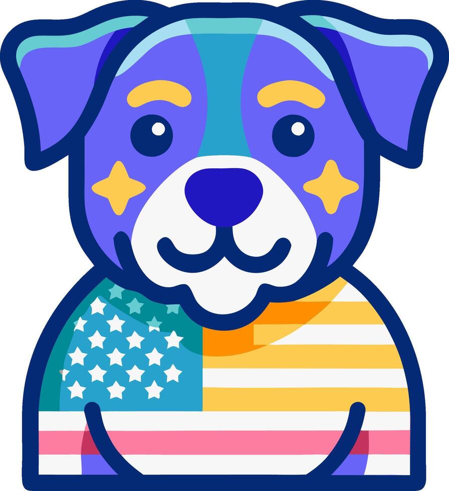 USA style dog logo icon t-shirt design website and app icon Print design illustration vector