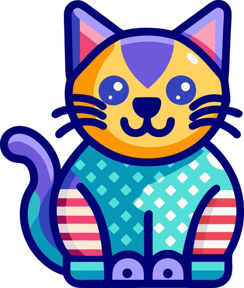 cat logo icon t-shirt design website and app icon Print design illustration vector