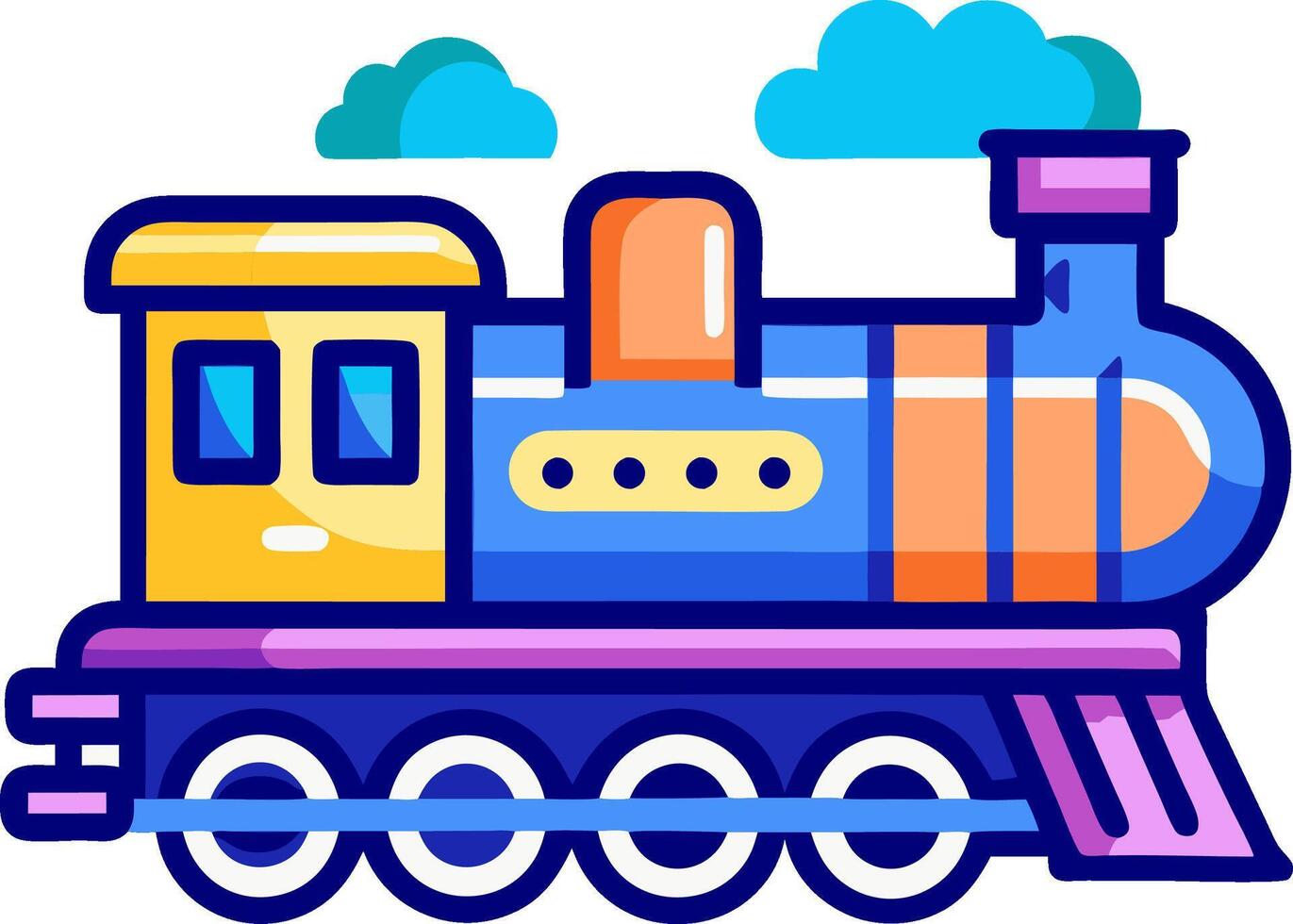 old train logo icon t-shirt design website and app icon Print design illustration vector