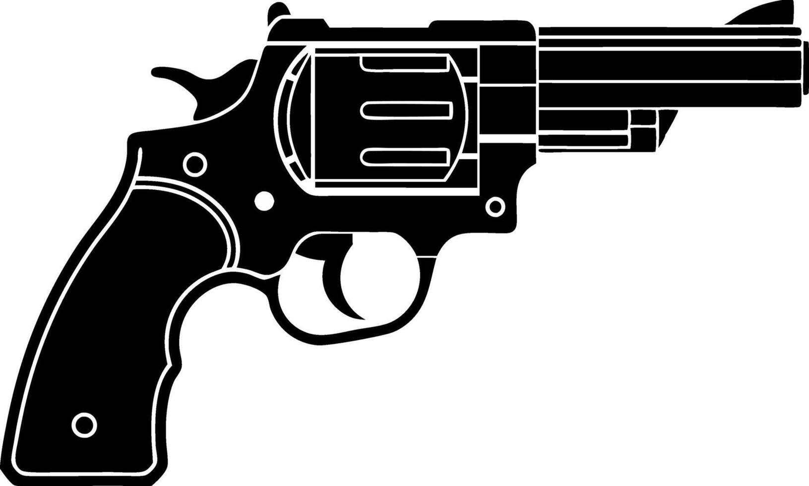 revolver monochrome black and white silhouette of a gun vector
