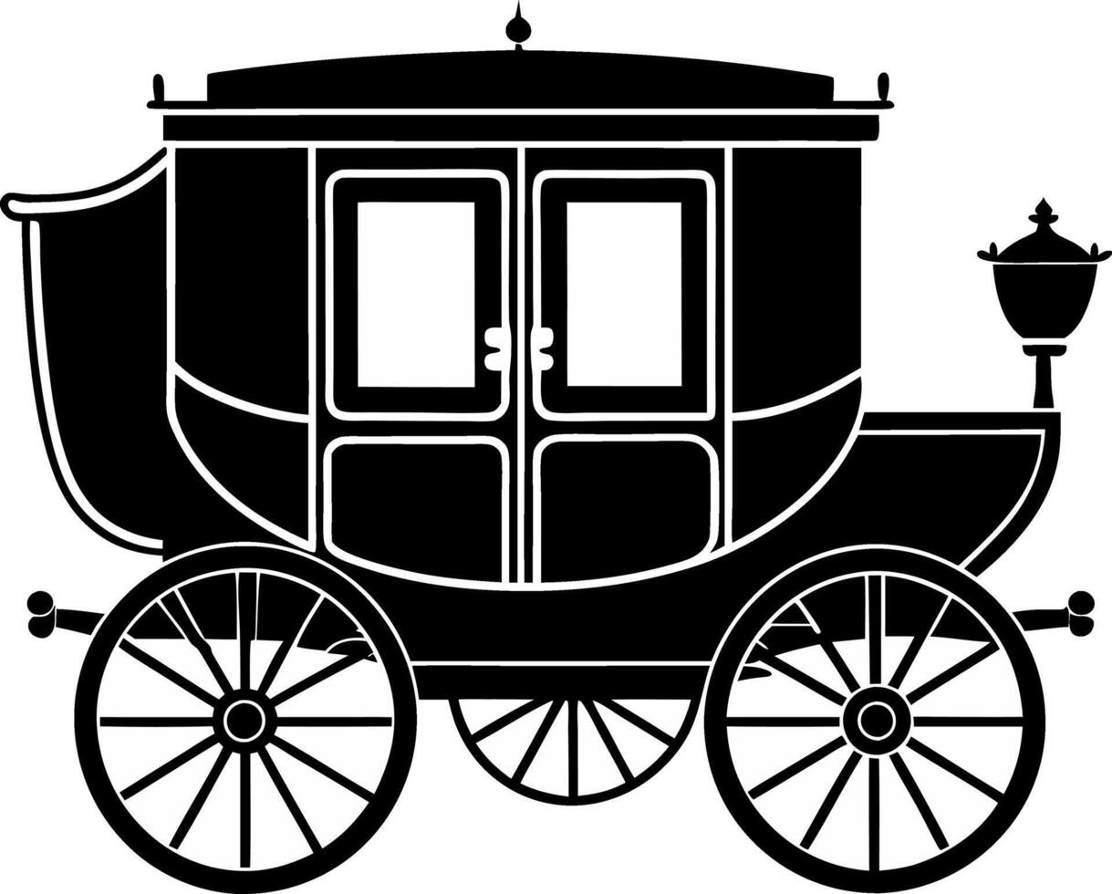 Hand drawn royal carriage logo icon vector