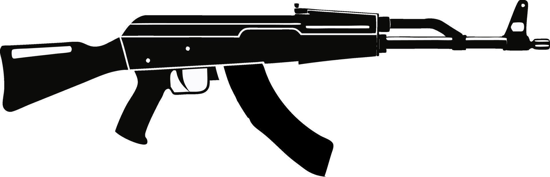 an ak-47 machine gun on a white background vector