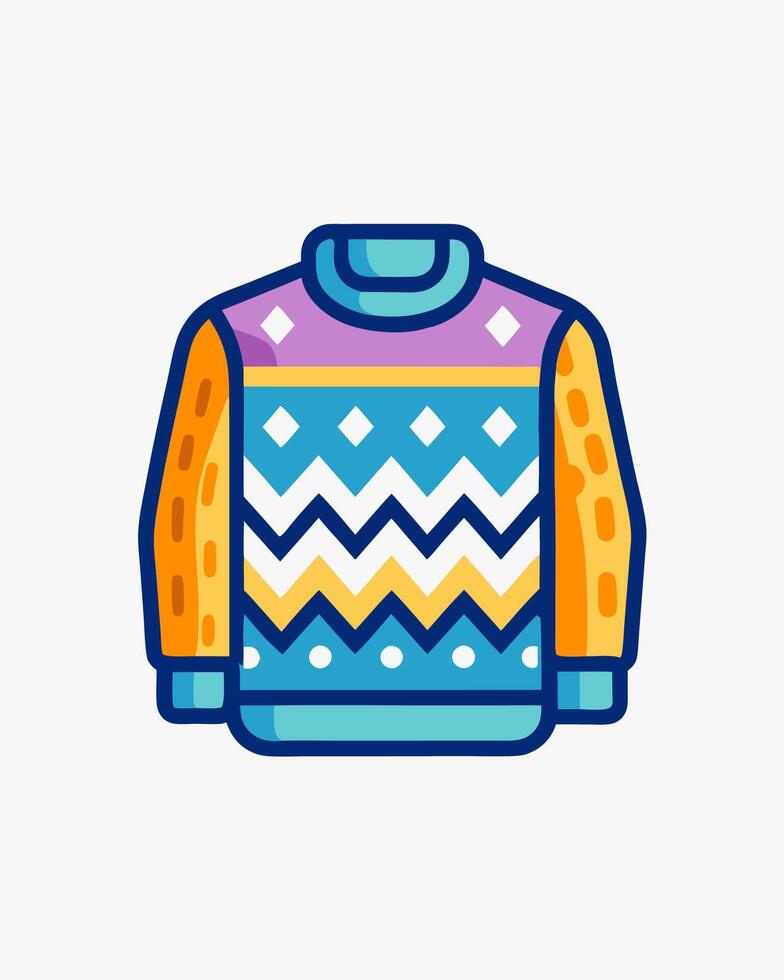 a sweater with colorful patterns on it vector
