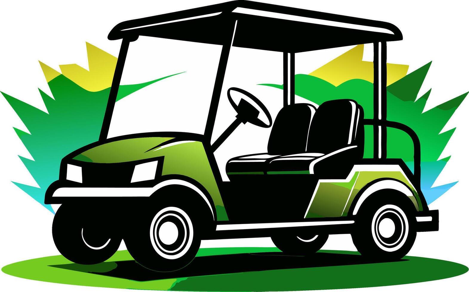 golf cart t-shirt design Logo icon vector