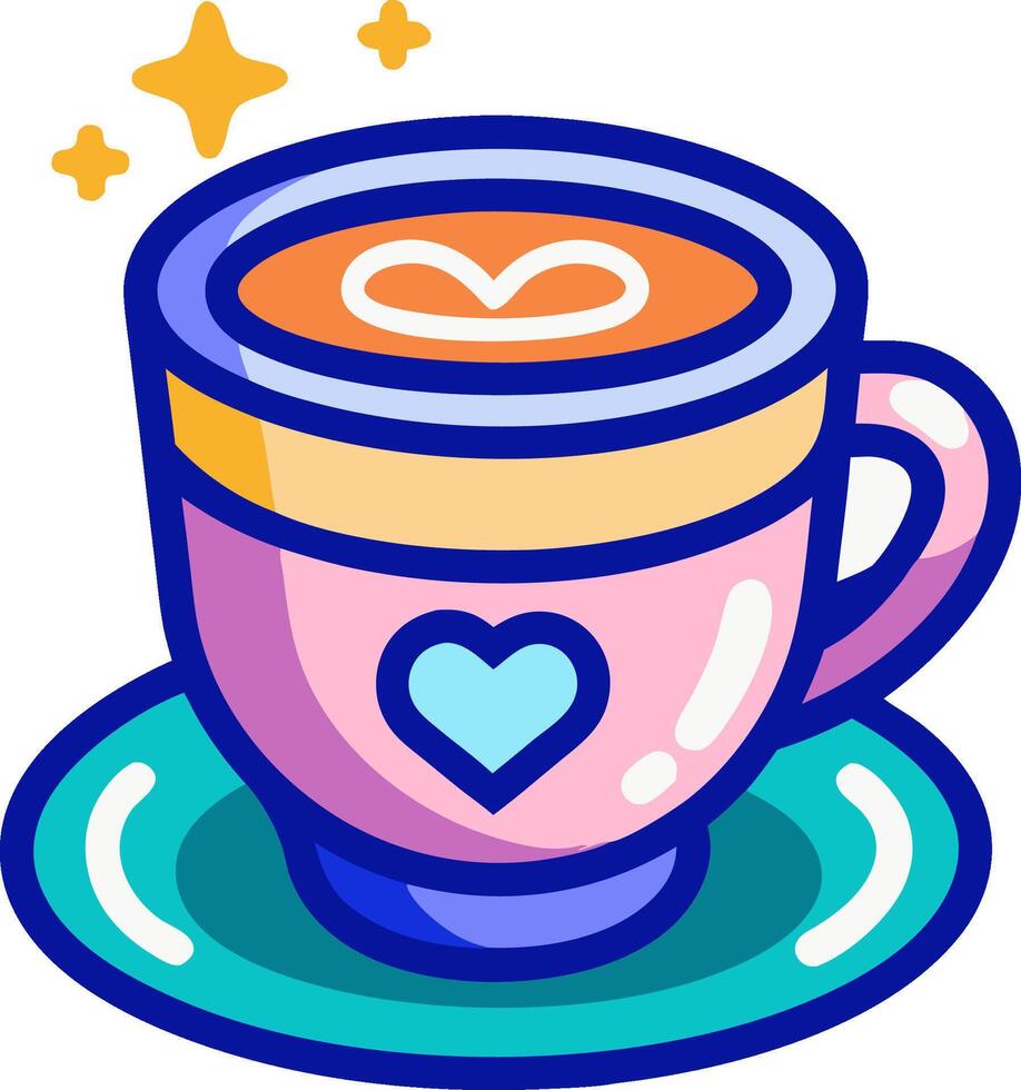 cup of coffee or tea cup logo icon t-shirt design website and icon app Print design vector