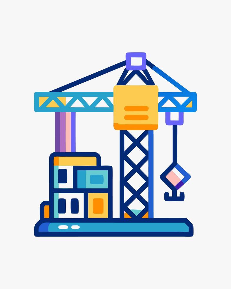 a construction crane icon on a white background vector