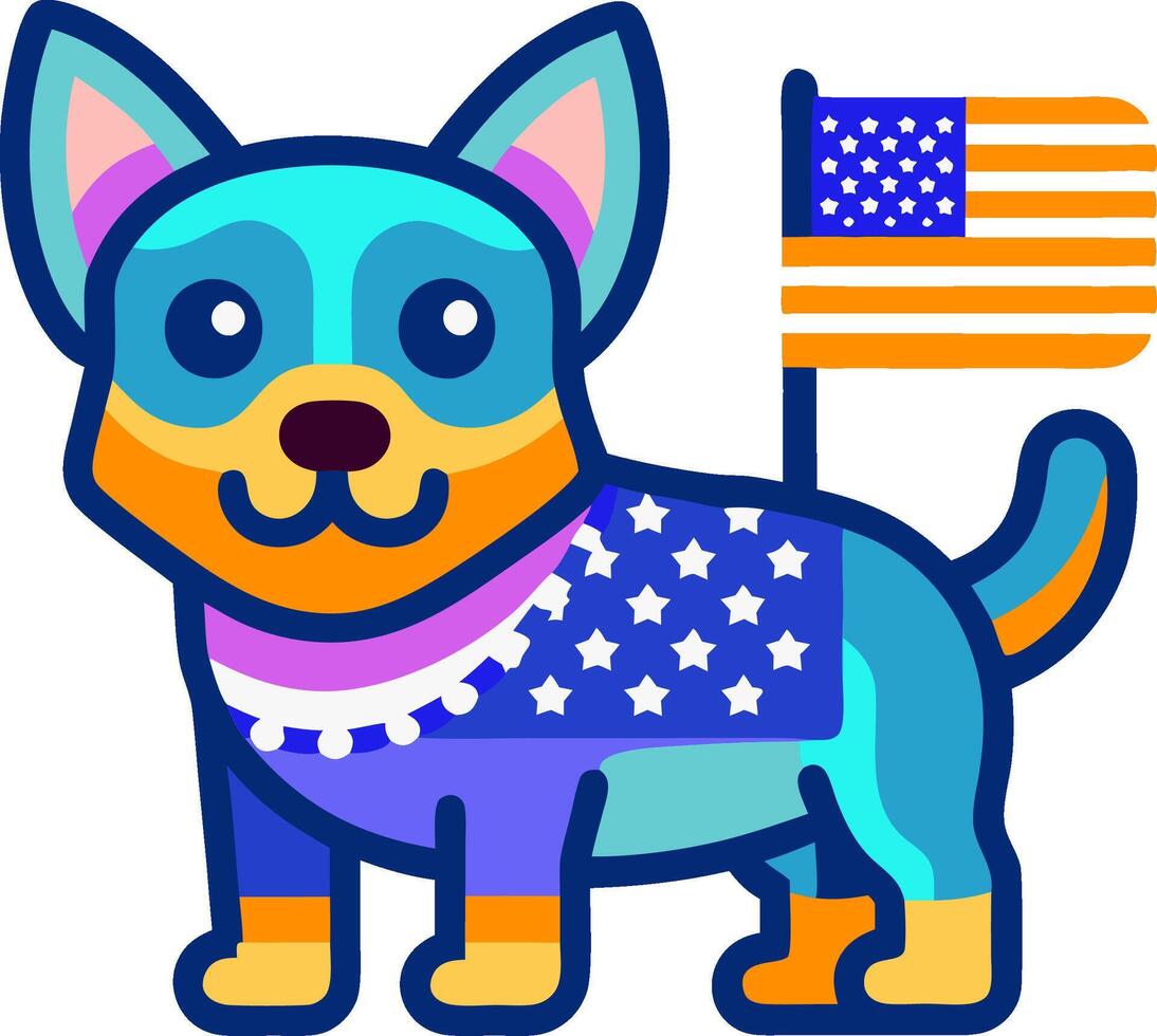 USA style dog logo icon t-shirt design website and app icon Print design illustration vector