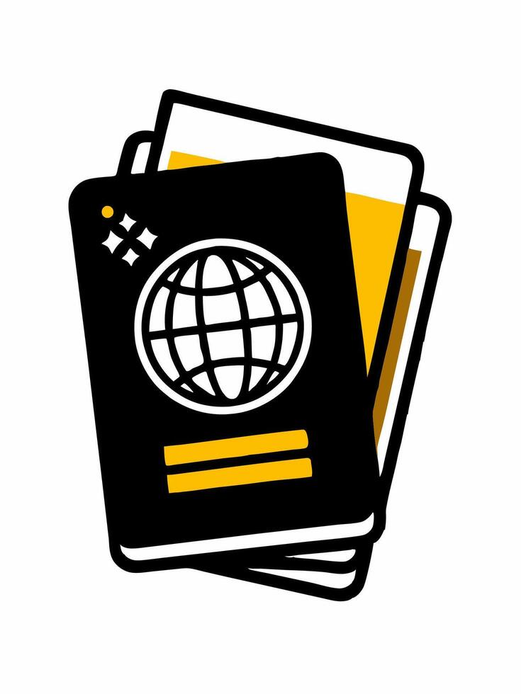 a passport and a globe logo icon vector