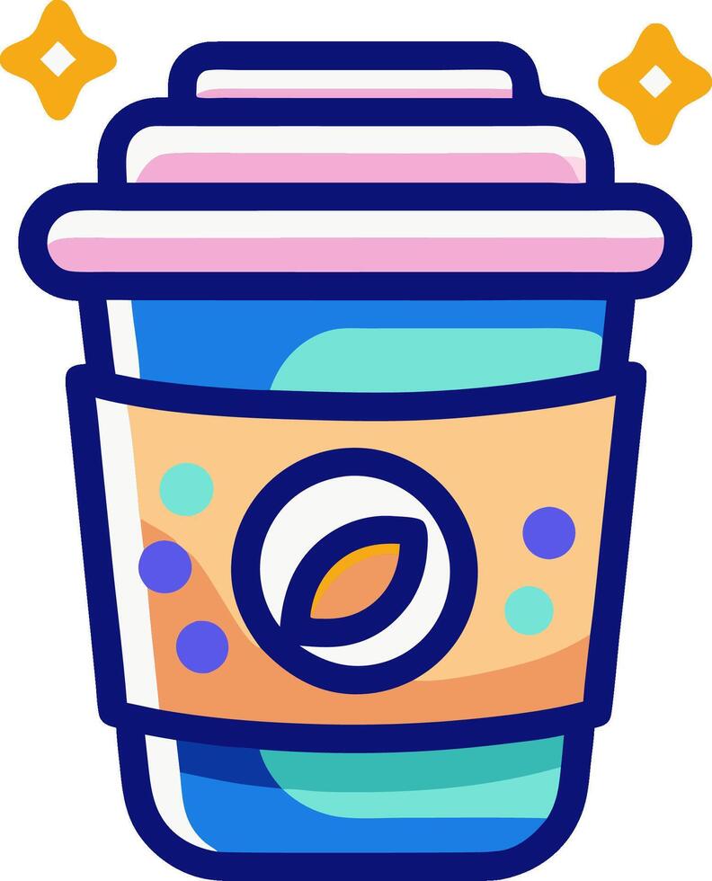 cup of coffee or tea cup logo icon t-shirt design website and icon app Print design vector