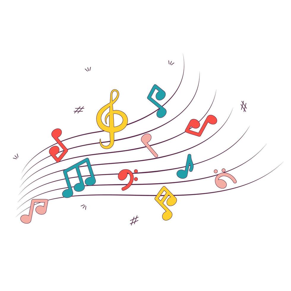 colorful musical concept vector