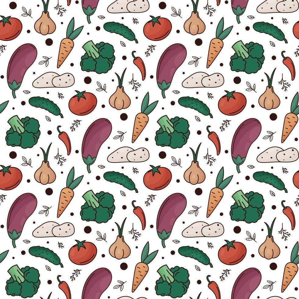 vegetables seamless pattern vector