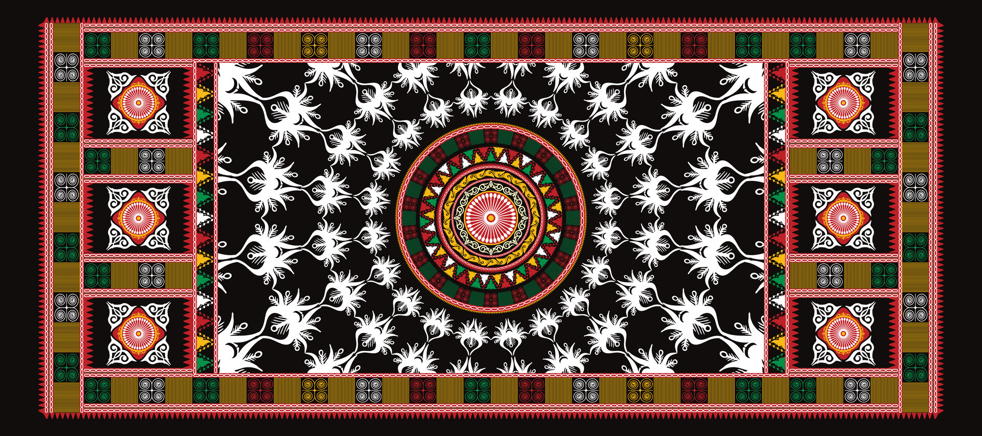 Indonesian Culture Aceh Kerawang Gayo Pattern handdrawn illustration