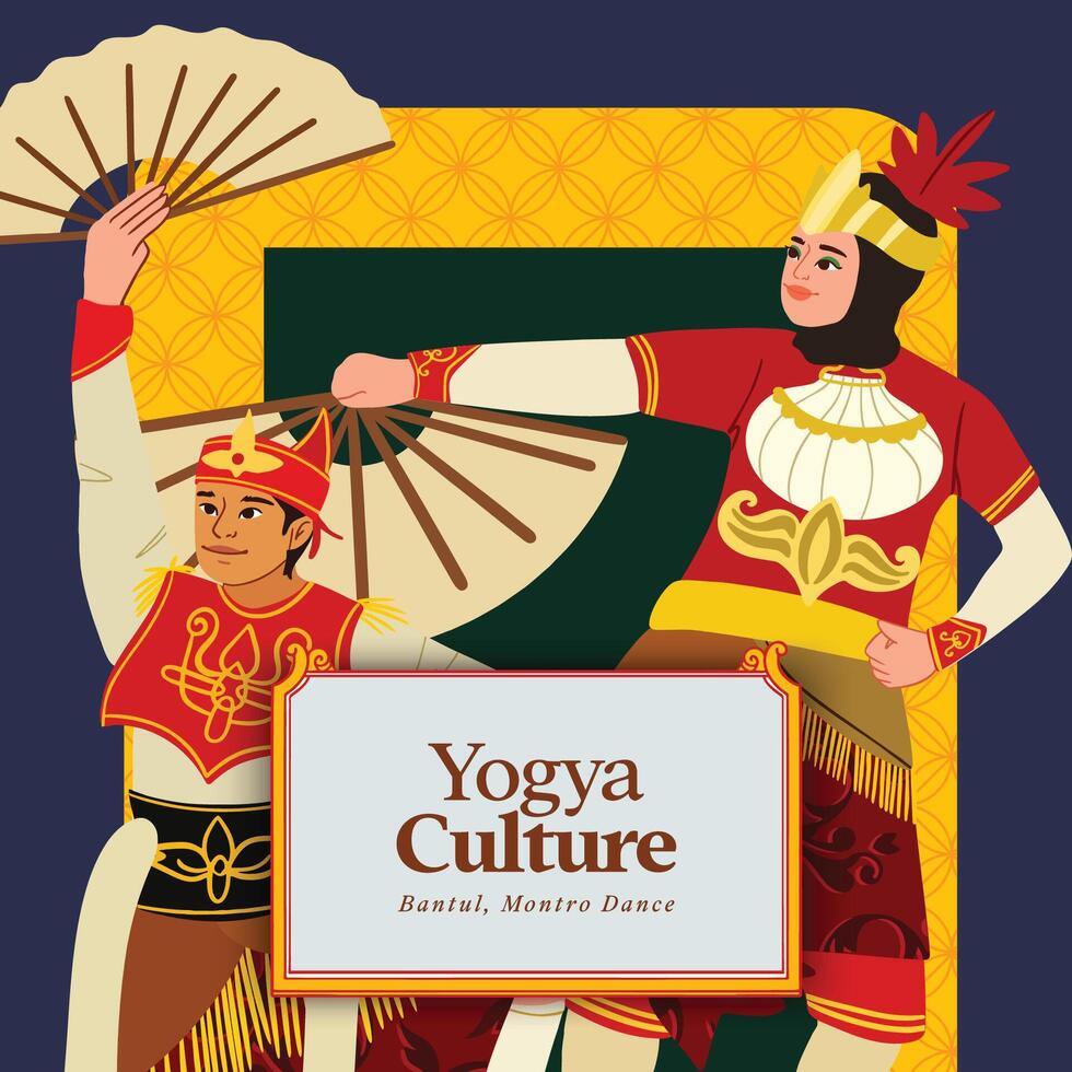 Montro dance Flat design layout idea for tourism event Indonesian culture vector